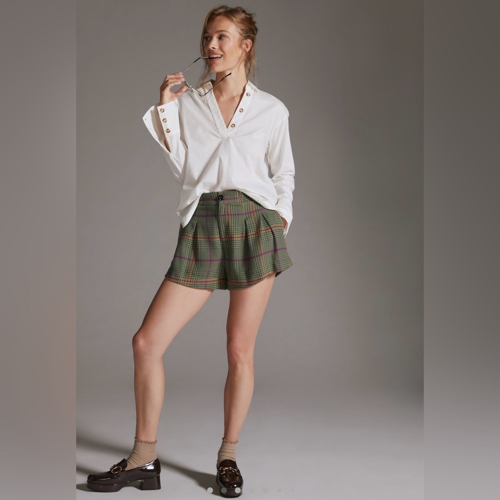 Maeve - Anthropologie White Popover cotton blouse Size SMALL